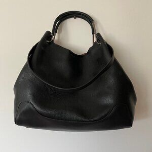 Sondra Roberts Vegan Leather Tote Handbag Shoulder Bag Black